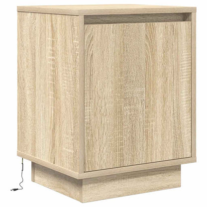 Bedside Cabinets with LED Lights 2 pcs Sonoma Oak 38x34x50 cm