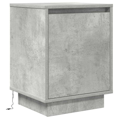 Bedside Cabinets with LED Lights 2 pcs Concrete Grey 38x34x50cm