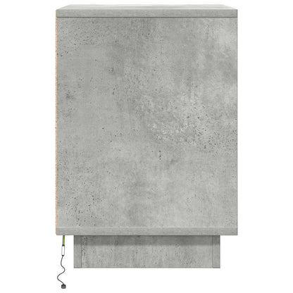 Bedside Cabinets with LED Lights 2 pcs Concrete Grey 38x34x50cm