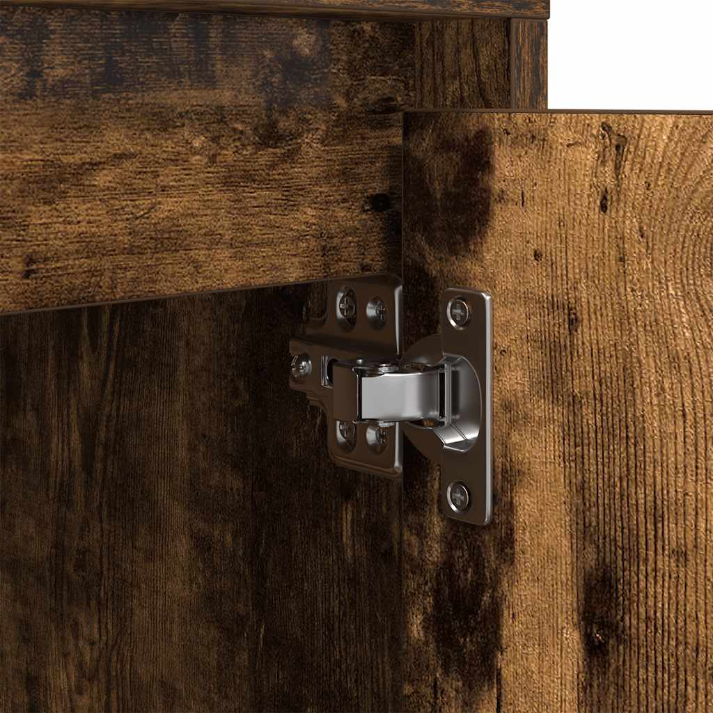 Bedside Cabinets with LED Lights 2 pcs Smoked Oak 38x34x50 cm