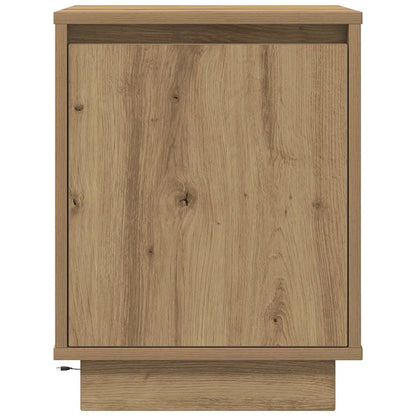 Bedside Cabinet with LED Lights Artisan Oak 38x34x50 cm