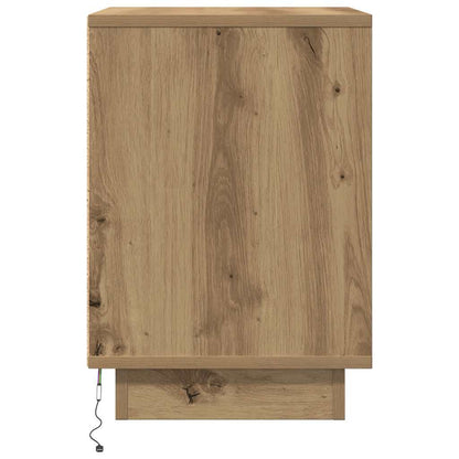 Bedside Cabinets with LED Lights 2 pcs Artisan Oak 38x34x50 cm