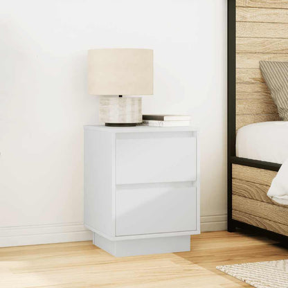 Bedside Cabinets with LED Lights 2 pcs White 38x34x50 cm