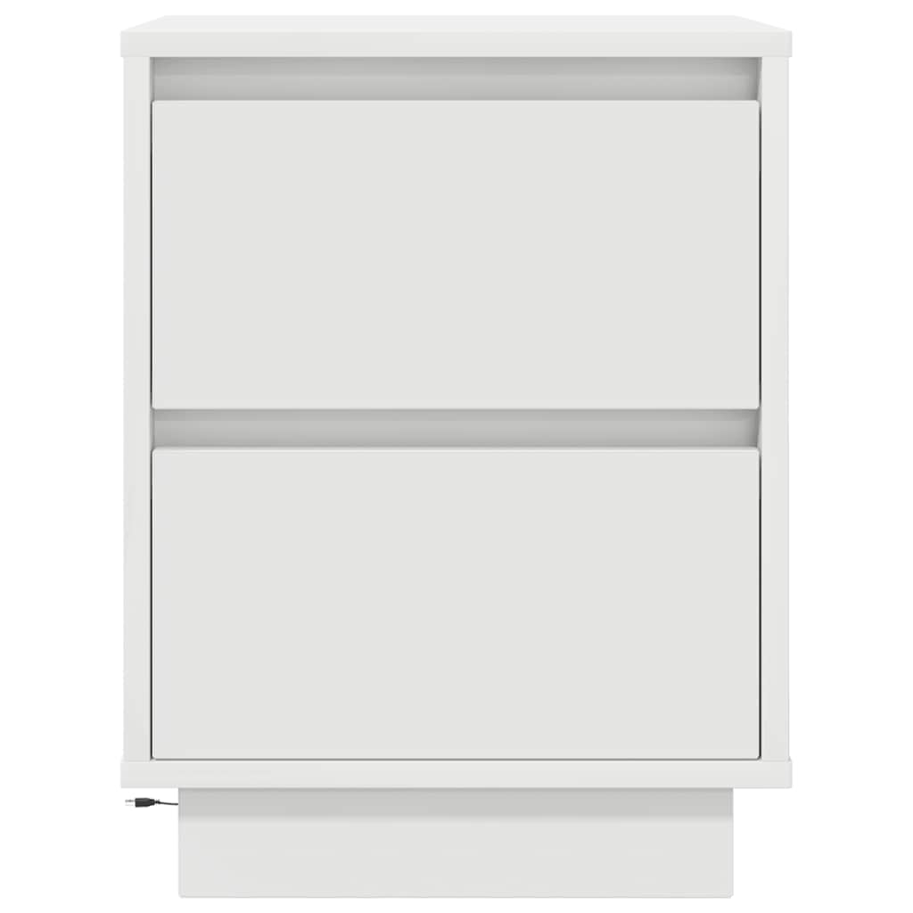 Bedside Cabinets with LED Lights 2 pcs White 38x34x50 cm