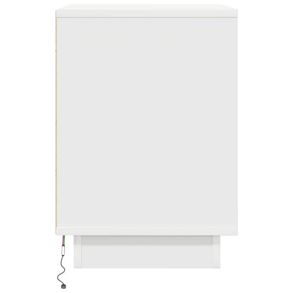 Bedside Cabinets with LED Lights 2 pcs White 38x34x50 cm
