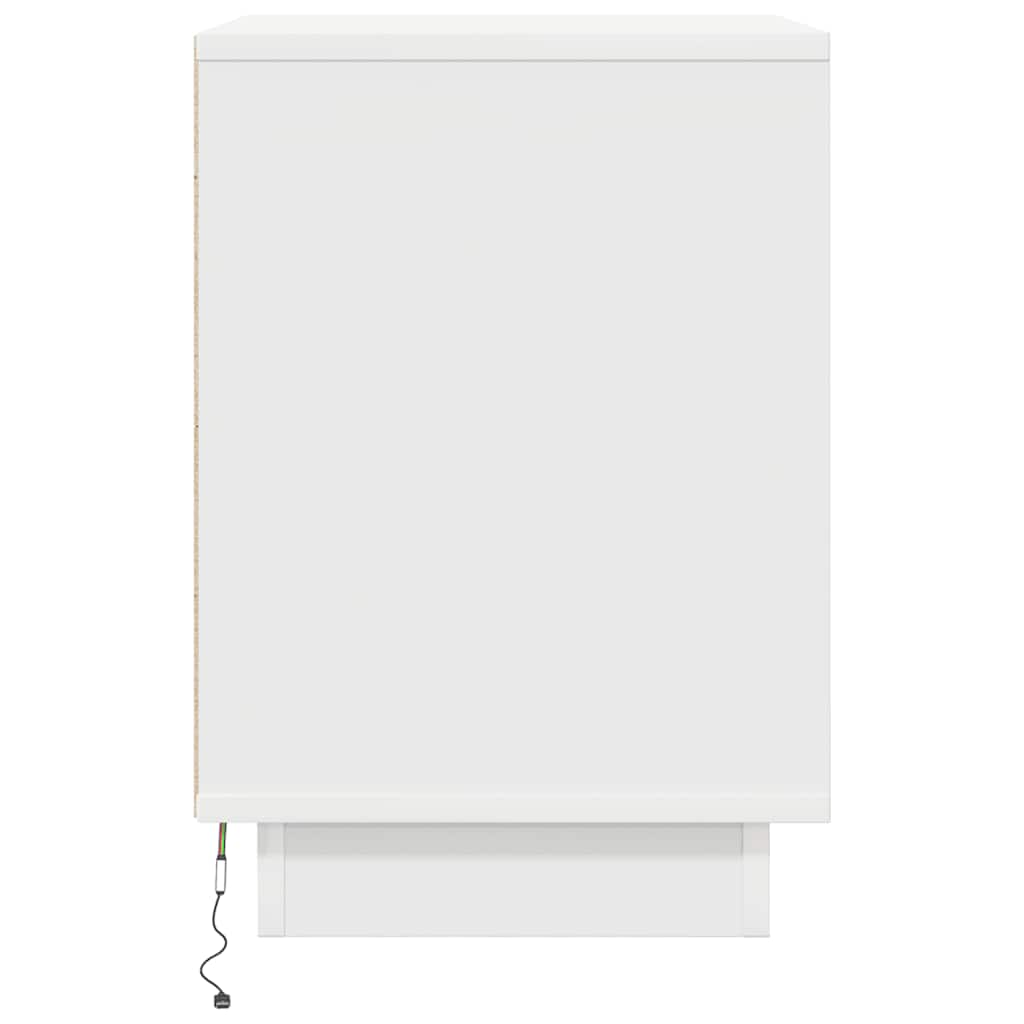 Bedside Cabinets with LED Lights 2 pcs White 38x34x50 cm