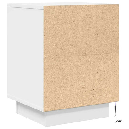 Bedside Cabinets with LED Lights 2 pcs White 38x34x50 cm