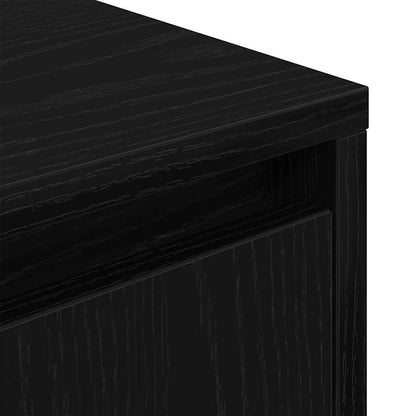 Bedside Cabinets with LED Lights 2 pcs Black 38x34x50 cm