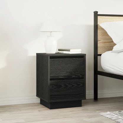 Bedside Cabinets with LED Lights 2 pcs Black 38x34x50 cm