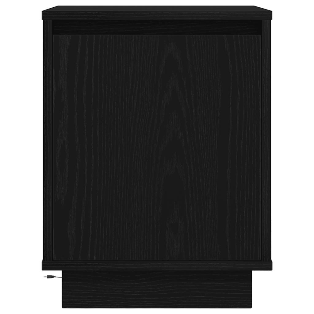 Bedside Cabinets with LED Lights 2 pcs Black 38x34x50 cm
