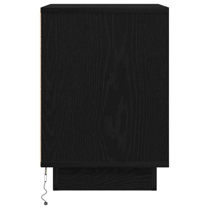 Bedside Cabinets with LED Lights 2 pcs Black 38x34x50 cm