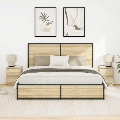 Bedside Cabinets with LED Lights 2 pcs Sonoma Oak 38x34x50 cm