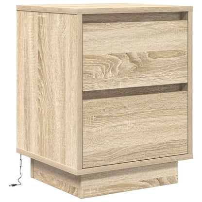 Bedside Cabinets with LED Lights 2 pcs Sonoma Oak 38x34x50 cm