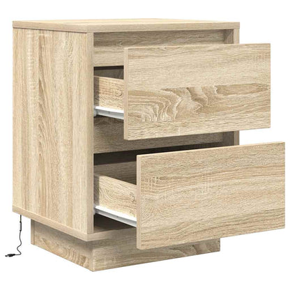 Bedside Cabinets with LED Lights 2 pcs Sonoma Oak 38x34x50 cm