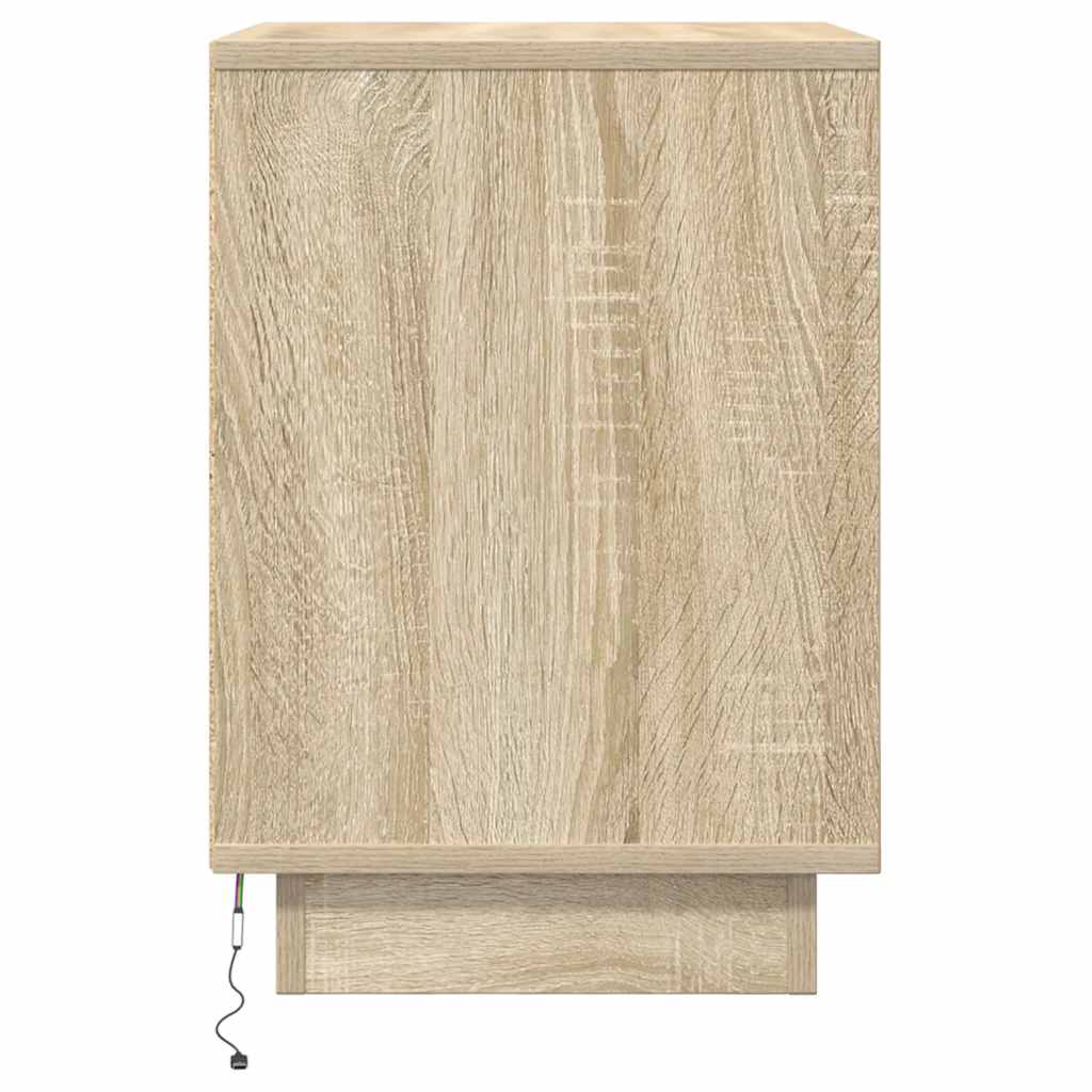 Bedside Cabinets with LED Lights 2 pcs Sonoma Oak 38x34x50 cm