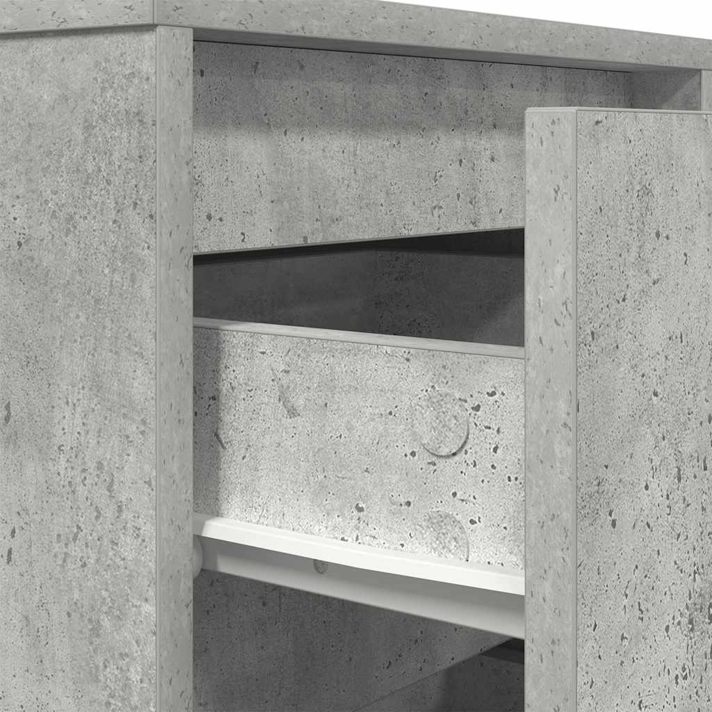 Bedside Cabinets with LED Lights 2 pcs Concrete Grey 38x34x50cm
