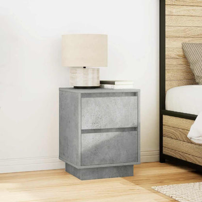 Bedside Cabinets with LED Lights 2 pcs Concrete Grey 38x34x50cm