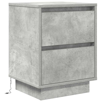 Bedside Cabinets with LED Lights 2 pcs Concrete Grey 38x34x50cm