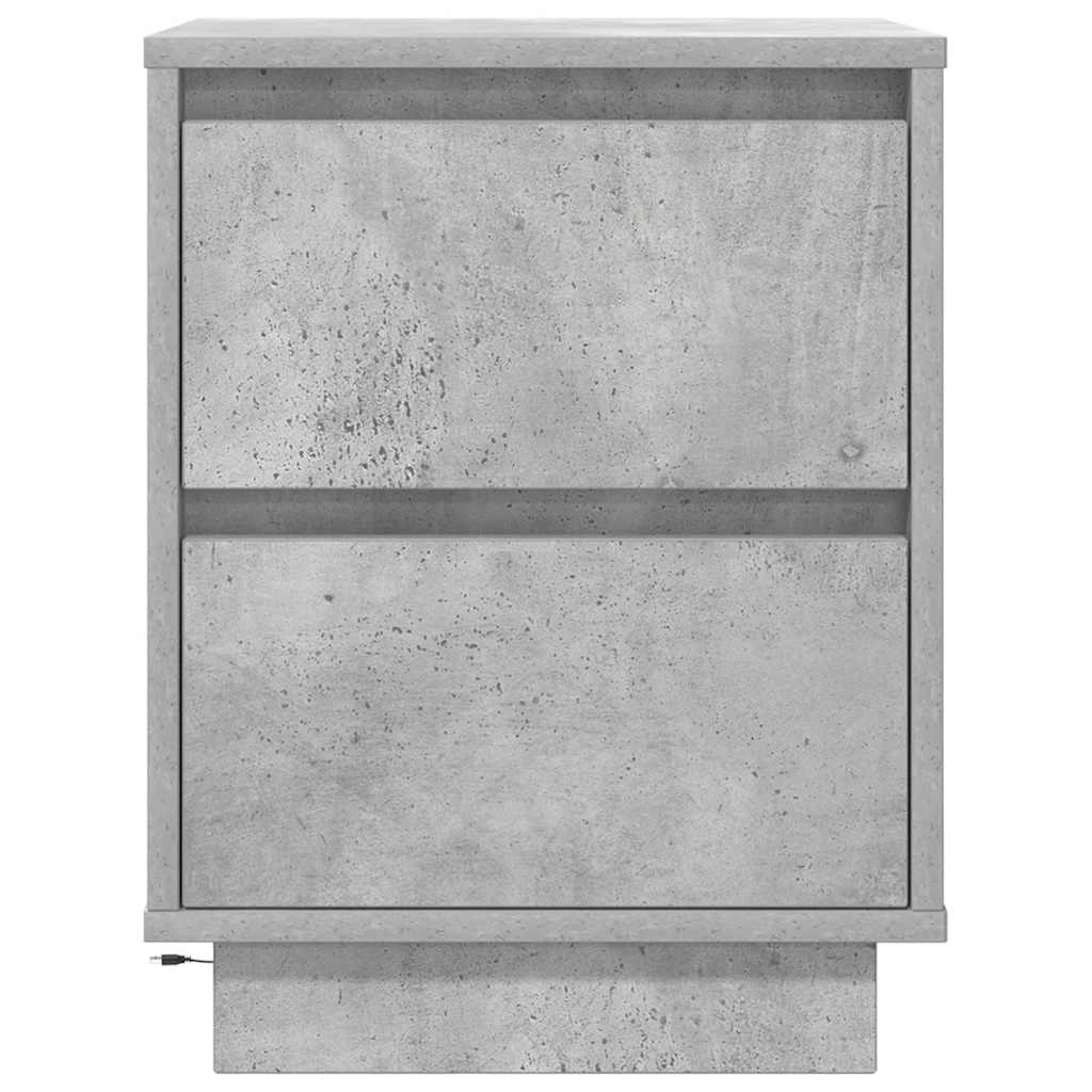 Bedside Cabinets with LED Lights 2 pcs Concrete Grey 38x34x50cm