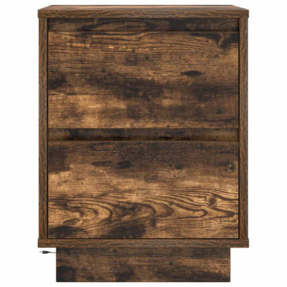 Bedside Cabinets with LED Lights 2 pcs Smoked Oak 38x34x50 cm