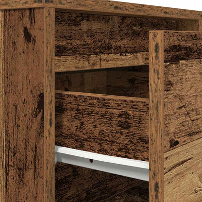 Bedside Cabinets with LED Lights 2 pcs Old Wood 38x34x50 cm