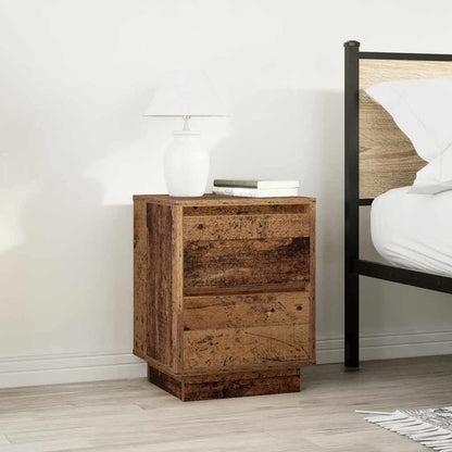 Bedside Cabinets with LED Lights 2 pcs Old Wood 38x34x50 cm