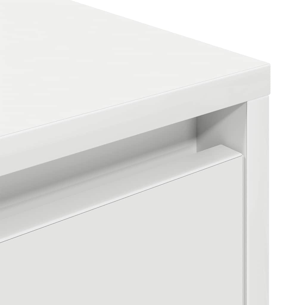 Bedside Cabinet with LED Lights White 38x34x65 cm