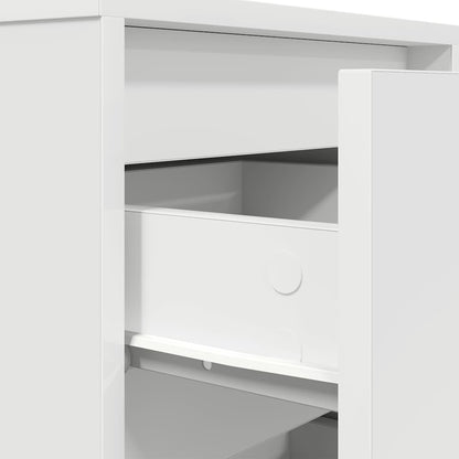 Bedside Cabinet with LED Lights White 38x34x65 cm