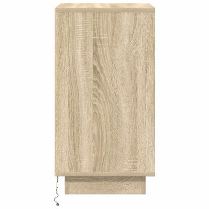Bedside Cabinet with LED Lights Sonoma Oak 38x34x65 cm
