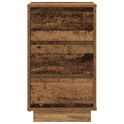 Bedside Cabinet with LED Lights Old Wood 38x34x65 cm