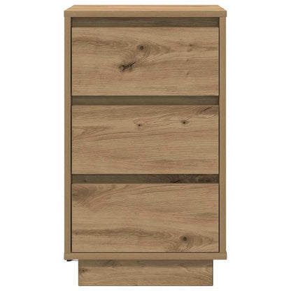 Bedside Cabinet with LED Lights Artisan Oak 38x34x65 cm