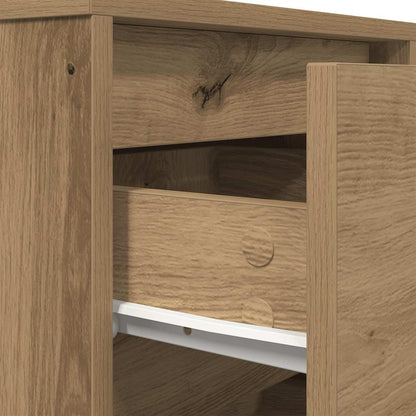 Bedside Cabinet with LED Lights Artisan Oak 38x34x65 cm