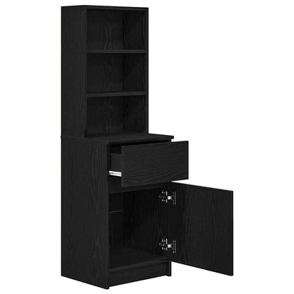 Bedside Cabinet Black 39x35x125 cm Engineered Wood