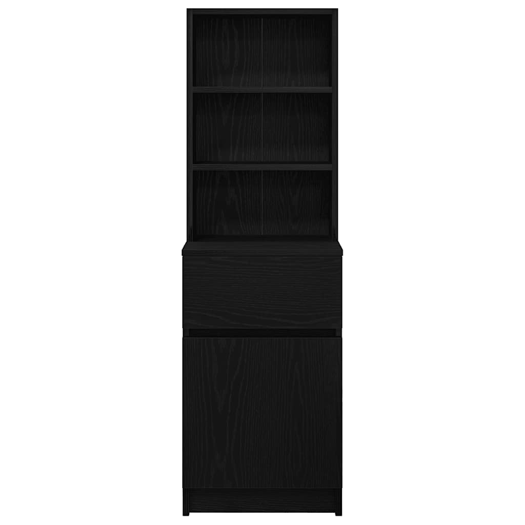 Bedside Cabinet Black 39x35x125 cm Engineered Wood