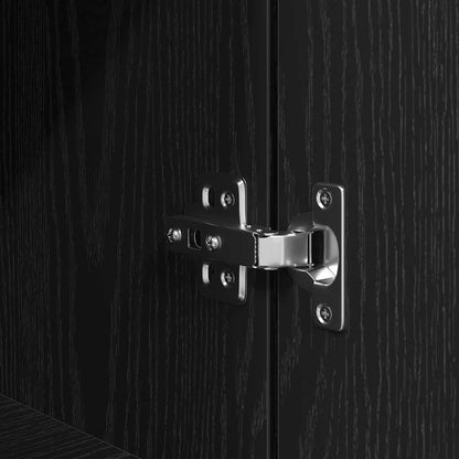 Bedside Cabinet Black 39x35x125 cm Engineered Wood