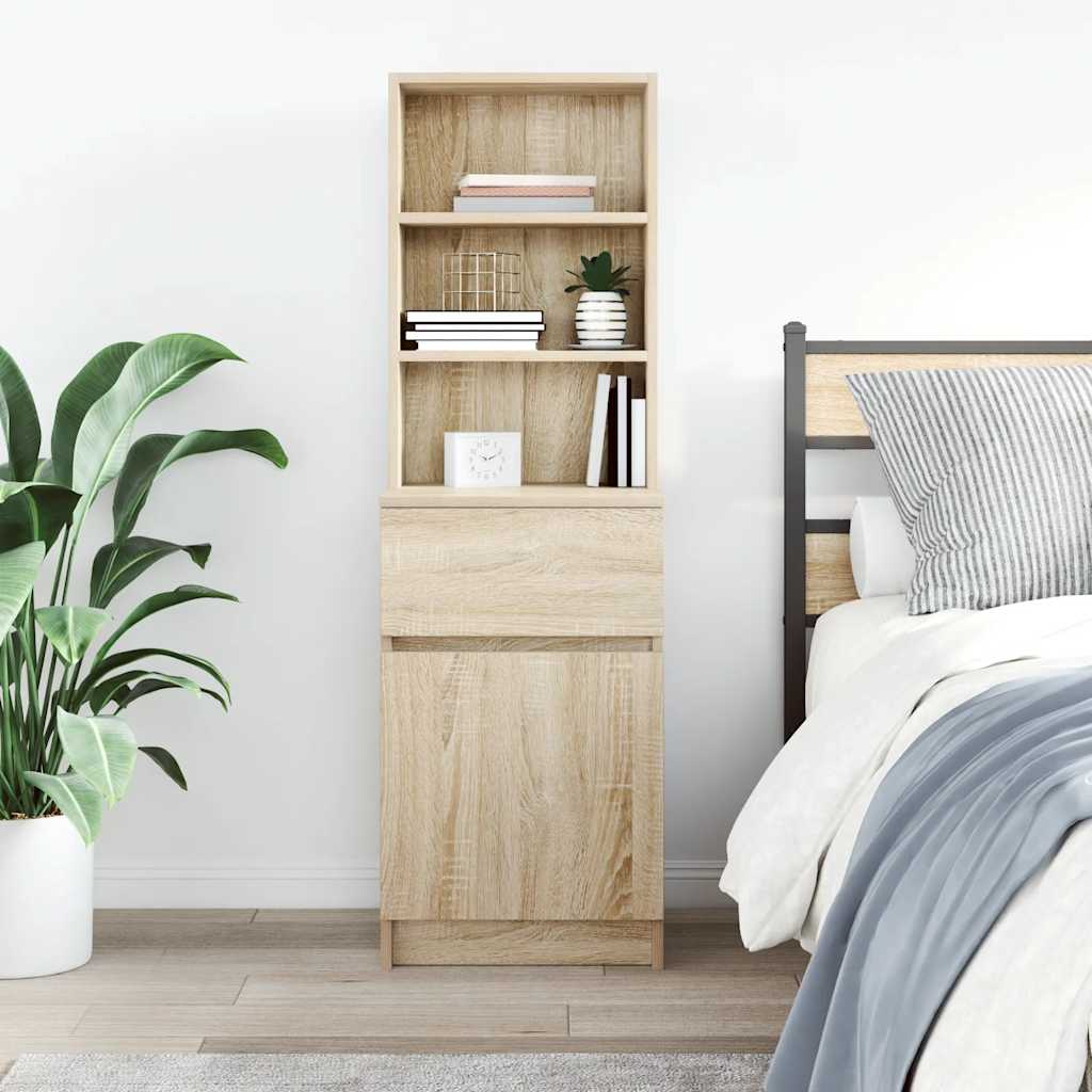 Bedside Cabinet Sonoma Oak 39x35x125 cm Engineered Wood