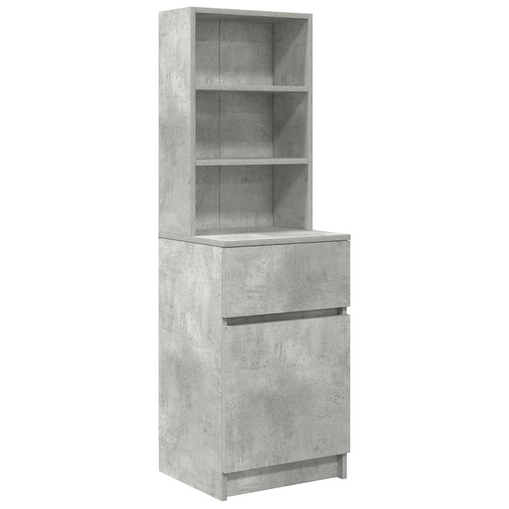 Bedside Cabinet Concrete Grey 39x35x125 cm Engineered Wood