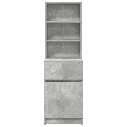 Bedside Cabinet Concrete Grey 39x35x125 cm Engineered Wood