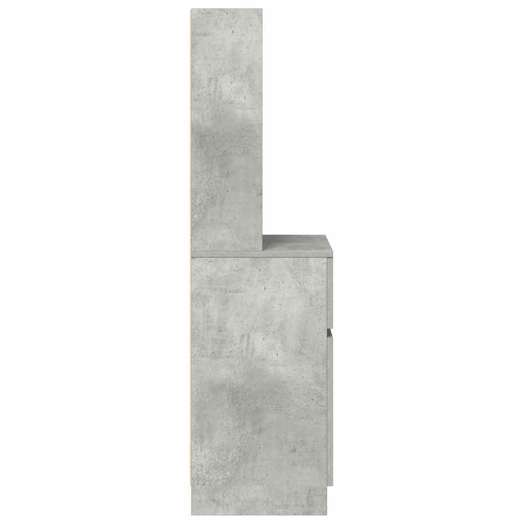 Bedside Cabinet Concrete Grey 39x35x125 cm Engineered Wood