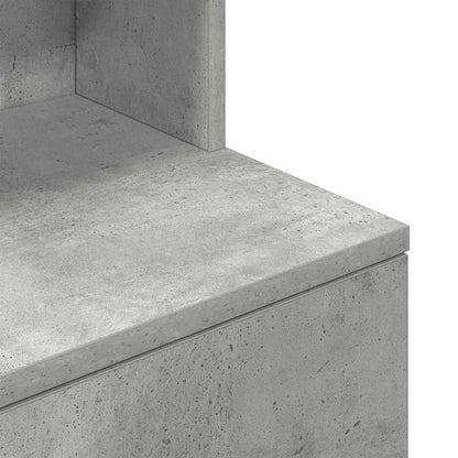 Bedside Cabinet Concrete Grey 39x35x125 cm Engineered Wood
