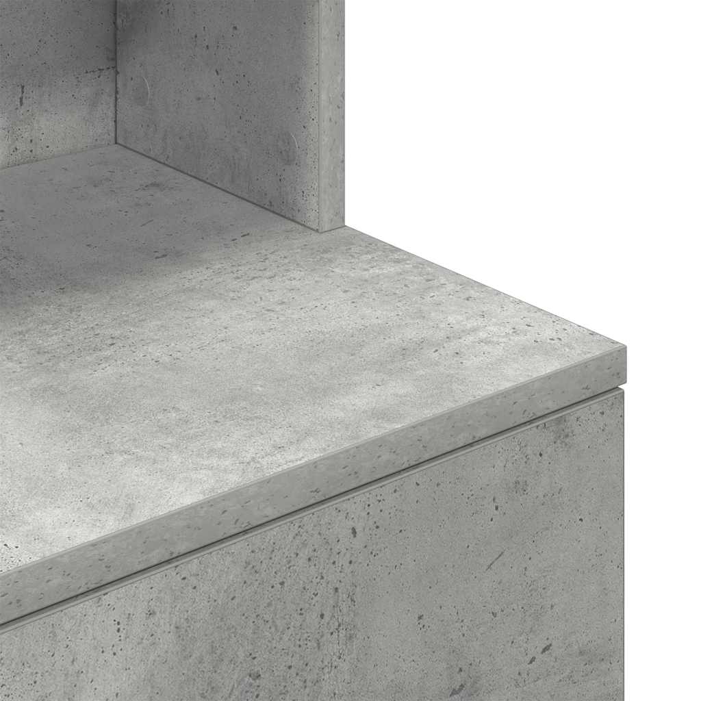 Bedside Cabinet Concrete Grey 39x35x125 cm Engineered Wood