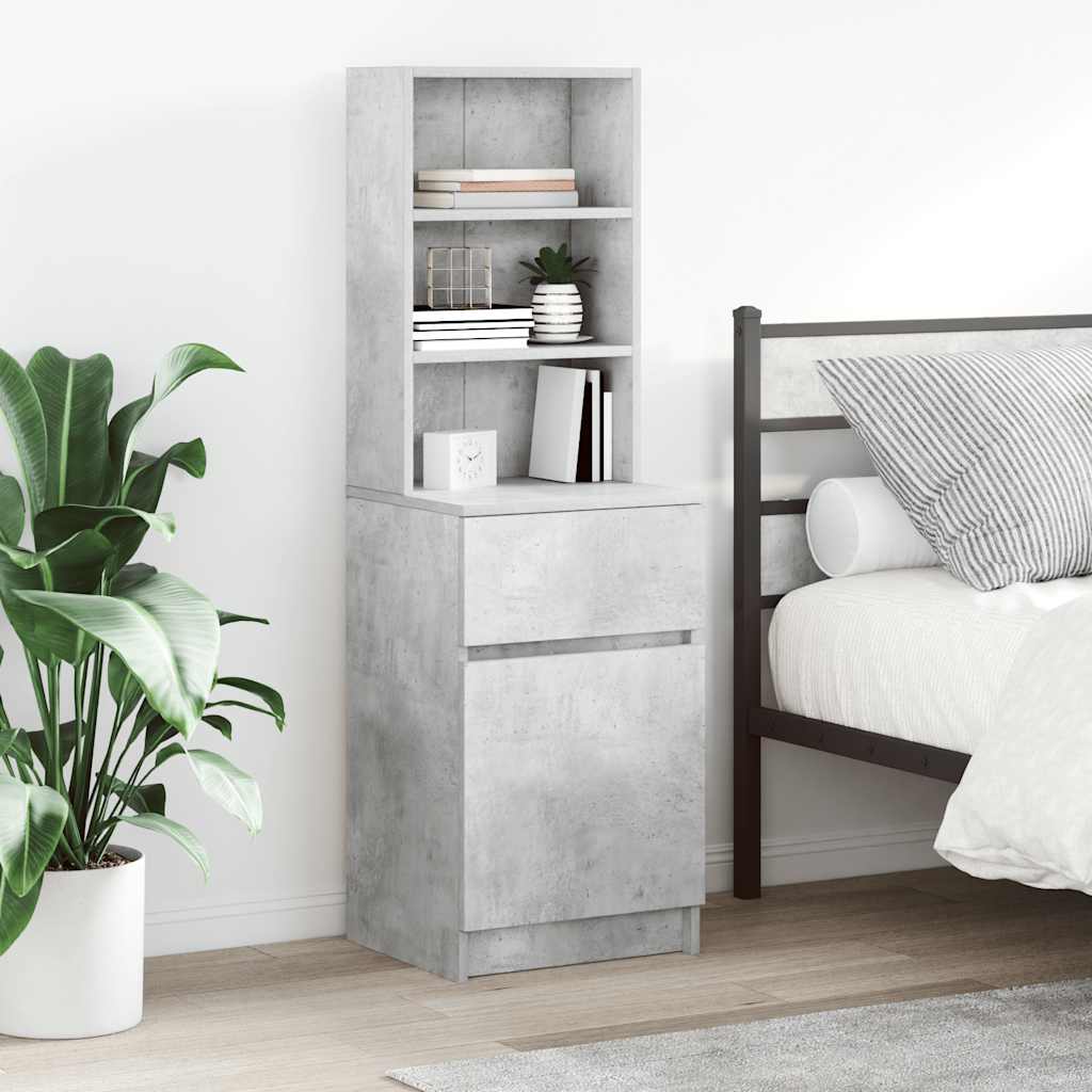 Bedside Cabinet Concrete Grey 39x35x125 cm Engineered Wood
