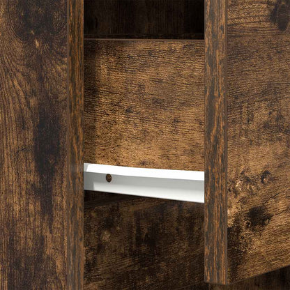 Bedside Cabinet Smoked Oak 39x35x125 cm Engineered Wood