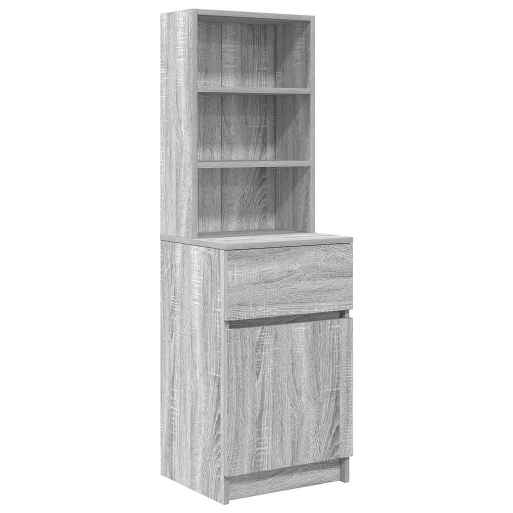 Bedside Cabinet Grey Sonoma 39x35x125 cm Engineered Wood
