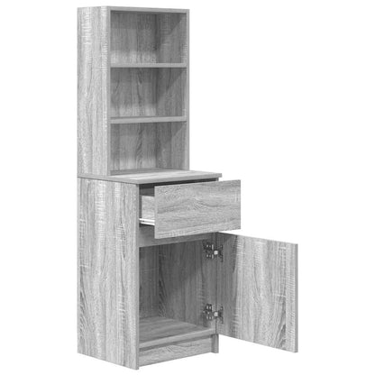 Bedside Cabinet Grey Sonoma 39x35x125 cm Engineered Wood