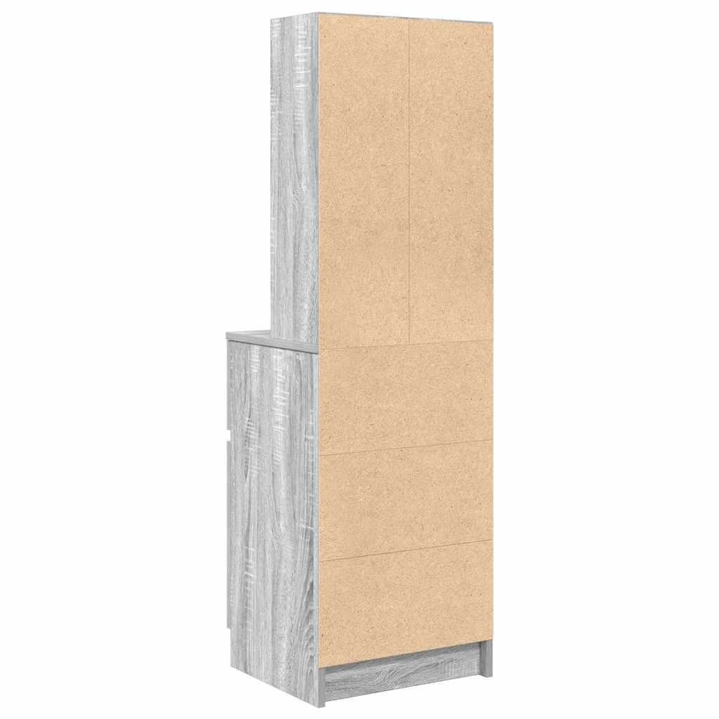 Bedside Cabinet Grey Sonoma 39x35x125 cm Engineered Wood