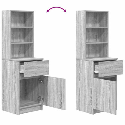 Bedside Cabinet Grey Sonoma 39x35x125 cm Engineered Wood