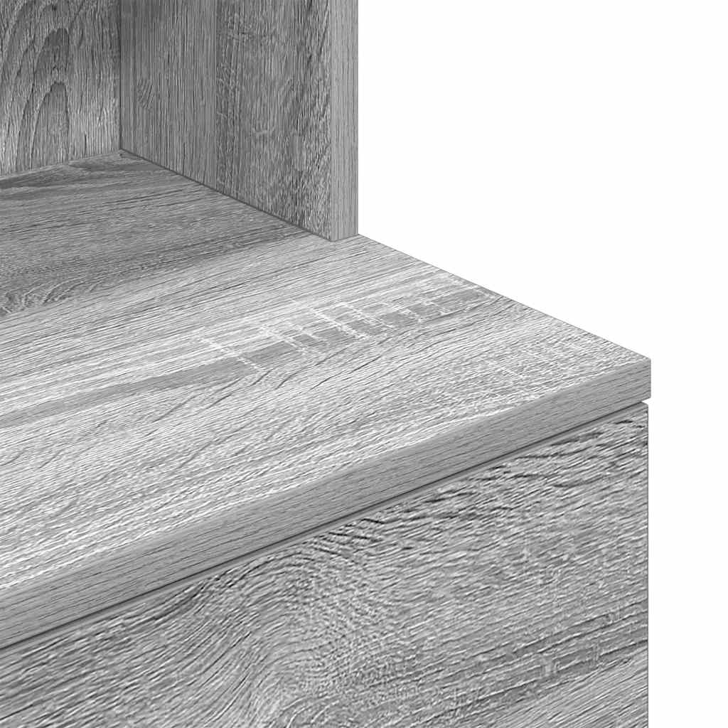 Bedside Cabinet Grey Sonoma 39x35x125 cm Engineered Wood