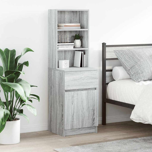Bedside Cabinet Grey Sonoma 39x35x125 cm Engineered Wood