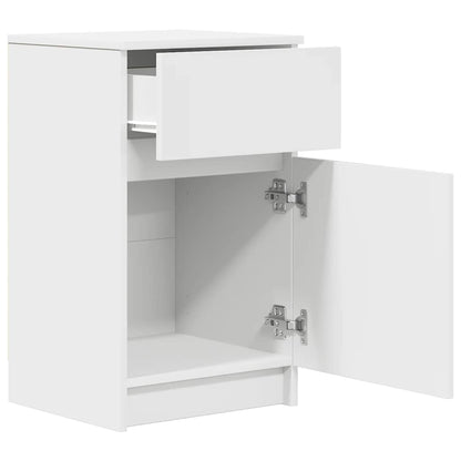 Bedside Cabinet White 39x35x65 cm Engineered Wood